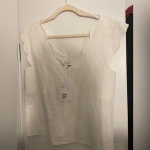 & other stories white scalloped top - NWT